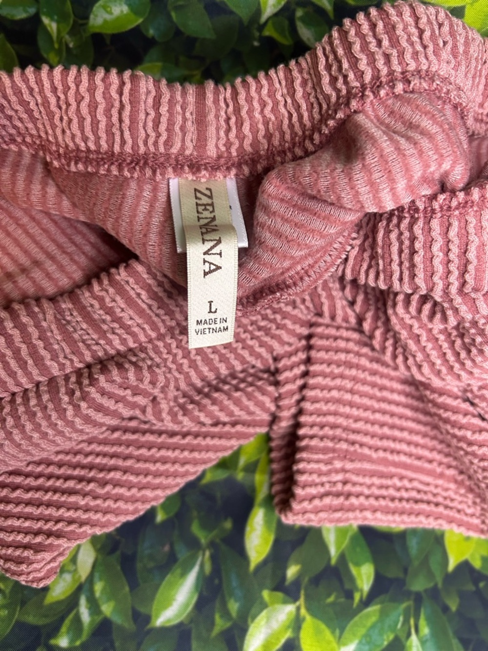 Zenana Outfitters Rose Pink Ribbed Two-Piece Lounge Set - Picture 7 of 7